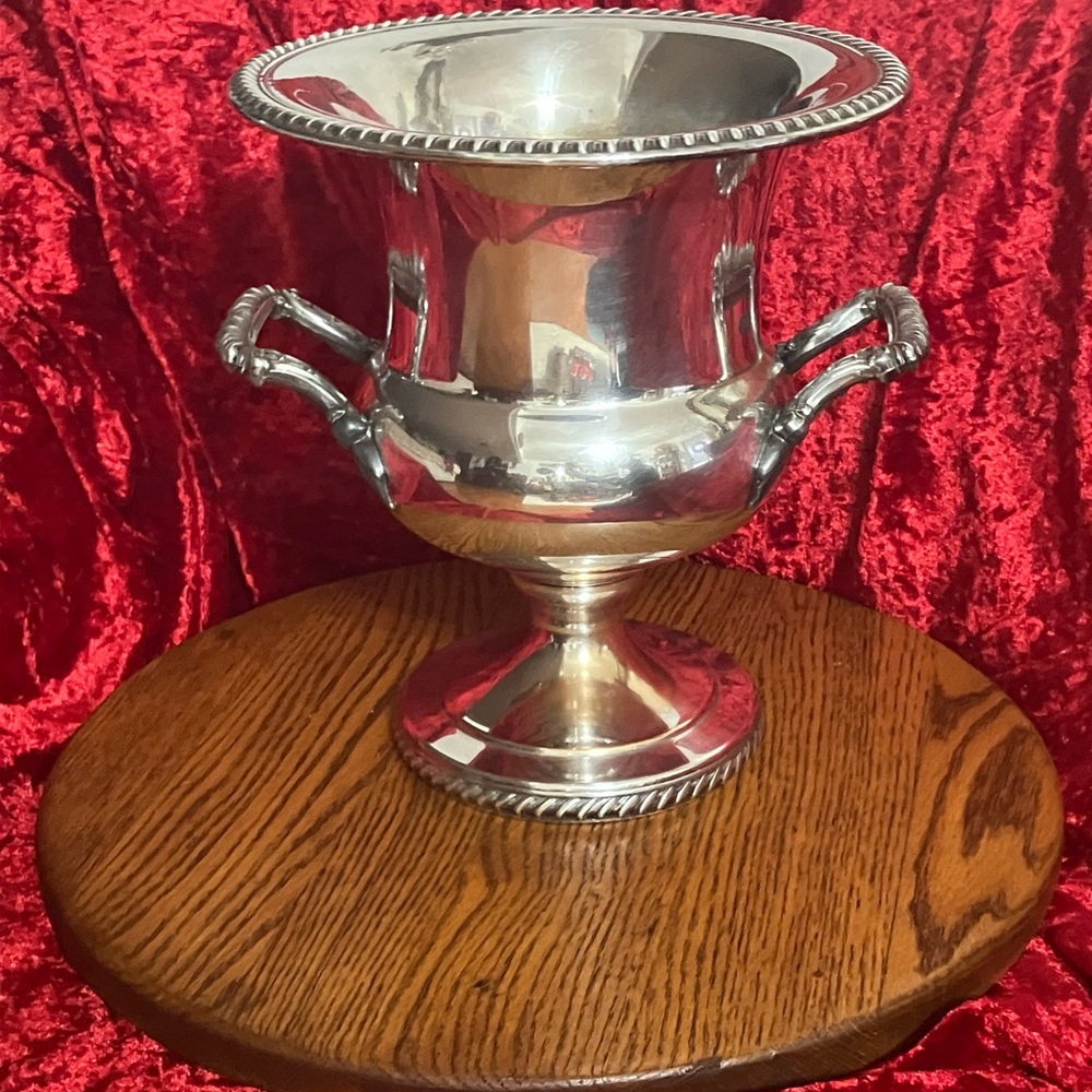 SOLD-Vintage Silver Plated Champagne Bucket/Flower Base